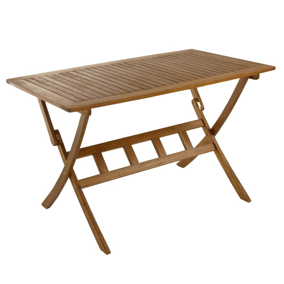 image 1 of Charles Bentley FSC Acacia Hardwood Rectangular Folding Table