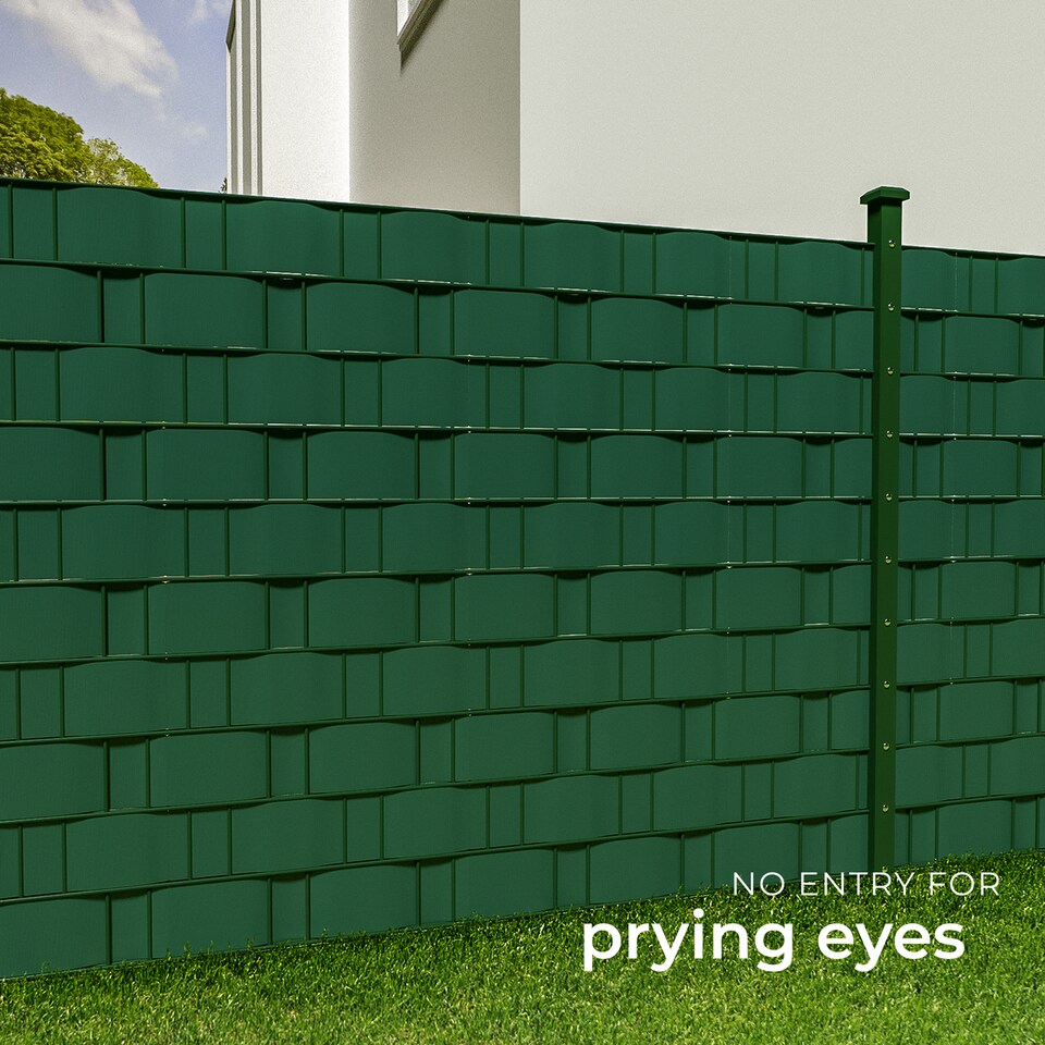 image 1 of Privacy Film - double-sided print, opaque and tear-resistant, fastening clips included | Green | green | 3500 x 19 x 0,04 cm | 1