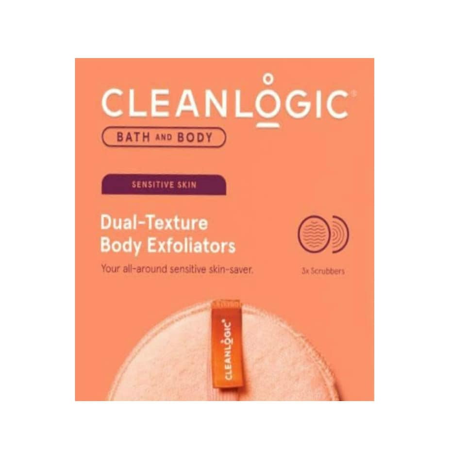 Cleanlogic Bath and Body Dual Texture Exfoliator Contains 3 Pairs
