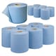 image 1 of 6 x 2ply Highly Absorbent Blue Embossed Centrefeed Rolls Multipurpose Home Kitchen Cleaning Paper Towels