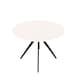 image 2 of Aspen Compact Round Dining Table - Durable Wood-Effect or Sintered Stone Top with Black Metal Pedestal Legs | White | White | Small | 1