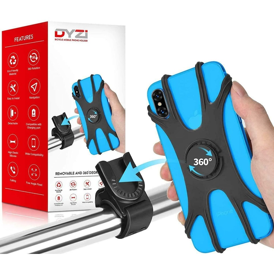image 1 of Waterproof 360 Bike Phone Holder: Fits 4-6.5 Phones - Detachable