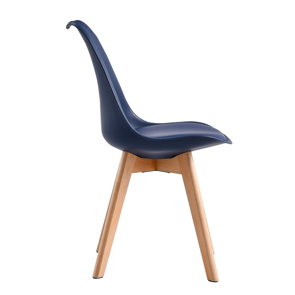 image 1 of MCC Direct Set of 2 Plastic Dining Chairs with Solid Wooden Legs Kitchen Chairs Eva