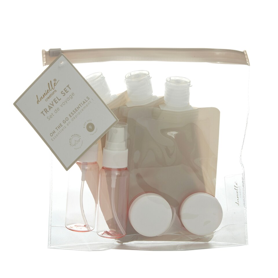 image 1 of Danielle Creations Travel Bottle / Pouch / Tub Set Clear