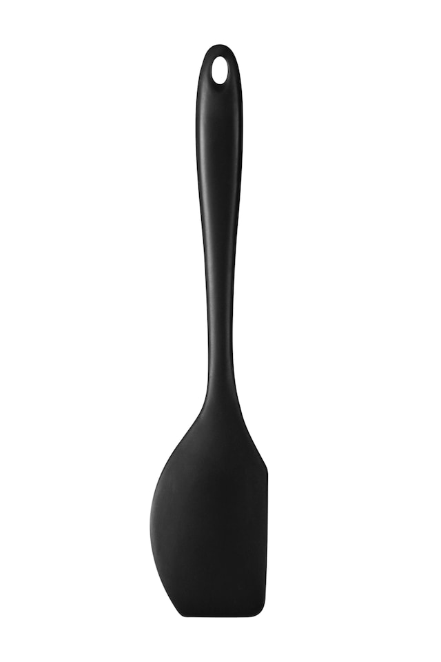 image 1 of Interiors By Premier Black Silicone Spatula With Hole,Stain Proof Turner For Flipping Pancakes,Flat Edge Spatula For Stirring
