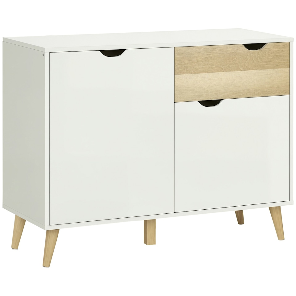 image 1 of HOMCOM Free Standing Sideboard Storage Cabinet, Accent Cupboard with Drawer