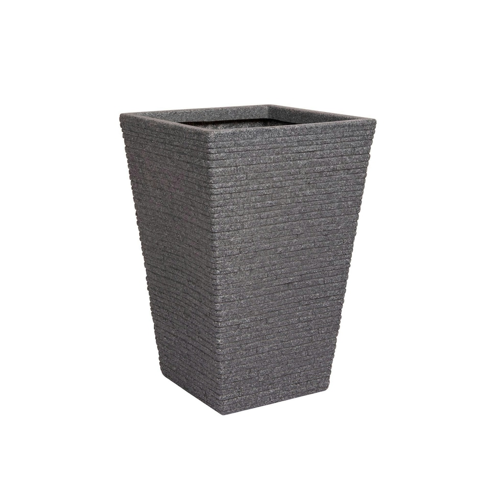 image 1 of 45cm Tall Plastic Ash Grey Slate Effect Garden Patio Trough
