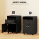 image 6 of HOMCOM 60cm Filing Cabinet with Drawers and Open Shelf, Black