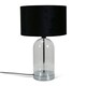 image 3 of ValueLights Jessy Glass and Silver Chrome Metal Bedside Table Lamp with a Black Velvet Lampshade