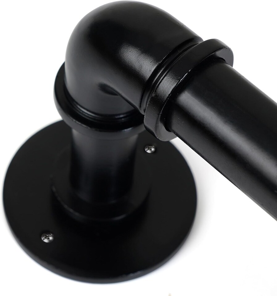 image 1 of Lister Cartwright 25mm Obsidian Black Industrial Pipe Extendable Curtain Pole Heavy Duty Metal Curtain Rod(120-320 cm)