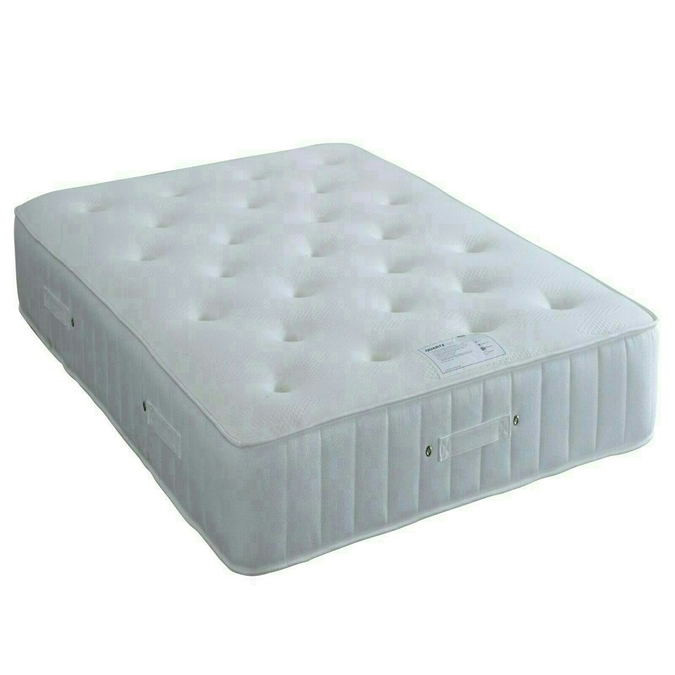 image 1 of Malmo White Wooden Ottoman Bed And Quartz 1000 Pocket Sprung Mattress Double | Multi