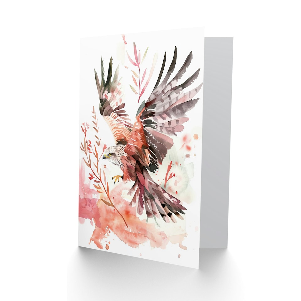 image 1 of Red Kite Bird Prey Animal Nature Lover Warm Artistic Him Her Birthday Card