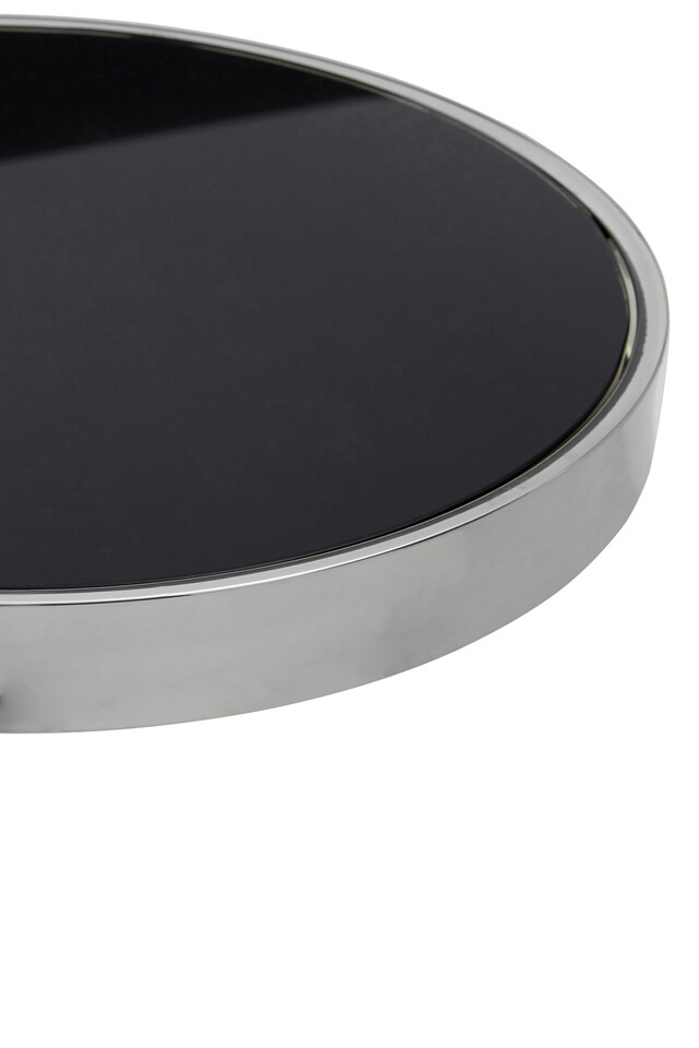image 1 of Interiors By Premier Durable Silver Side Table With T Base, Luxurious Finish Side Table By Couch, Modern Design Lounge Table | Silver