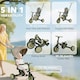image 3 of AIYAPLAY 5 in 1 Foldable Kids Trike, Toddler Tricycle for 1-3 Years, Dark Green