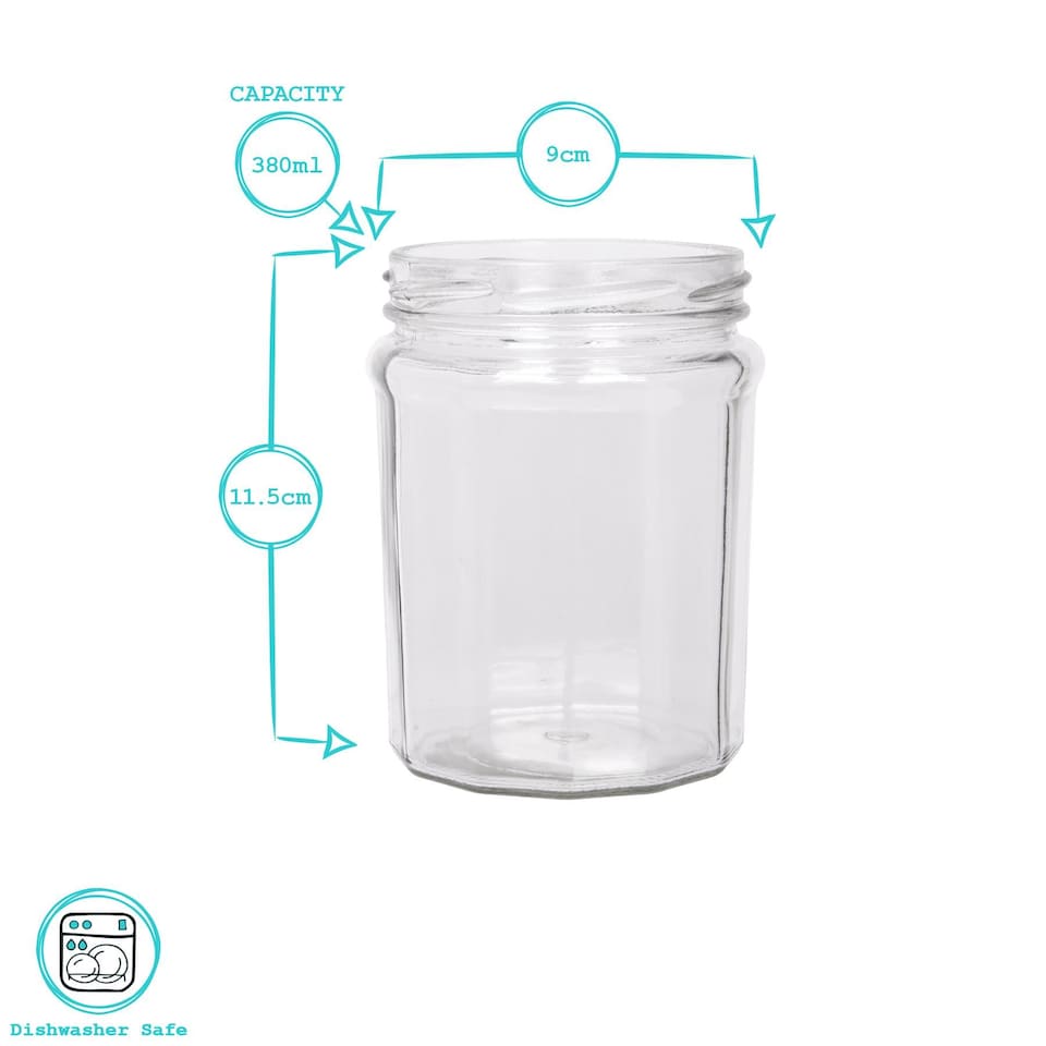 image 1 of Argon Tableware Glass Jam Jars - 450ml - Pack of 6