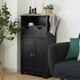 image 3 of COSTWAY Bathroom Cabinet Wooden Storage Cupboard Black Black
