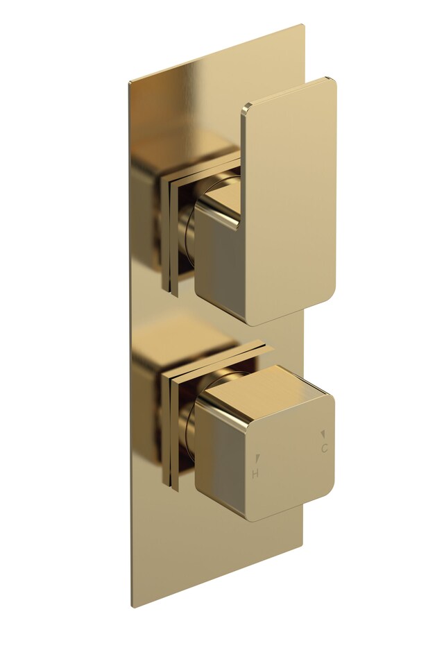 image 1 of Balterley Empire 1 Outlet Concealed Shower Valve Thermostatic Square | Copper | Brushed Brass | 1