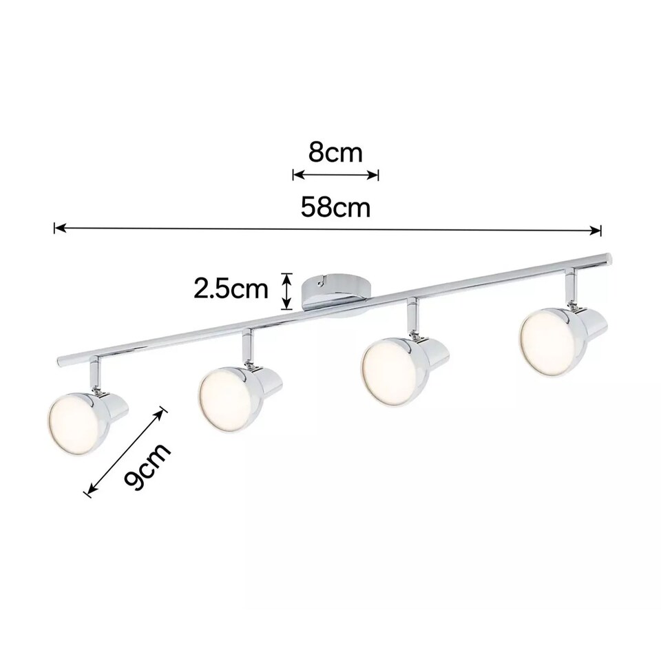 image 1 of Set of 2 Apollo - Polished Chrome 4 Way Adjustable LED Spotlights