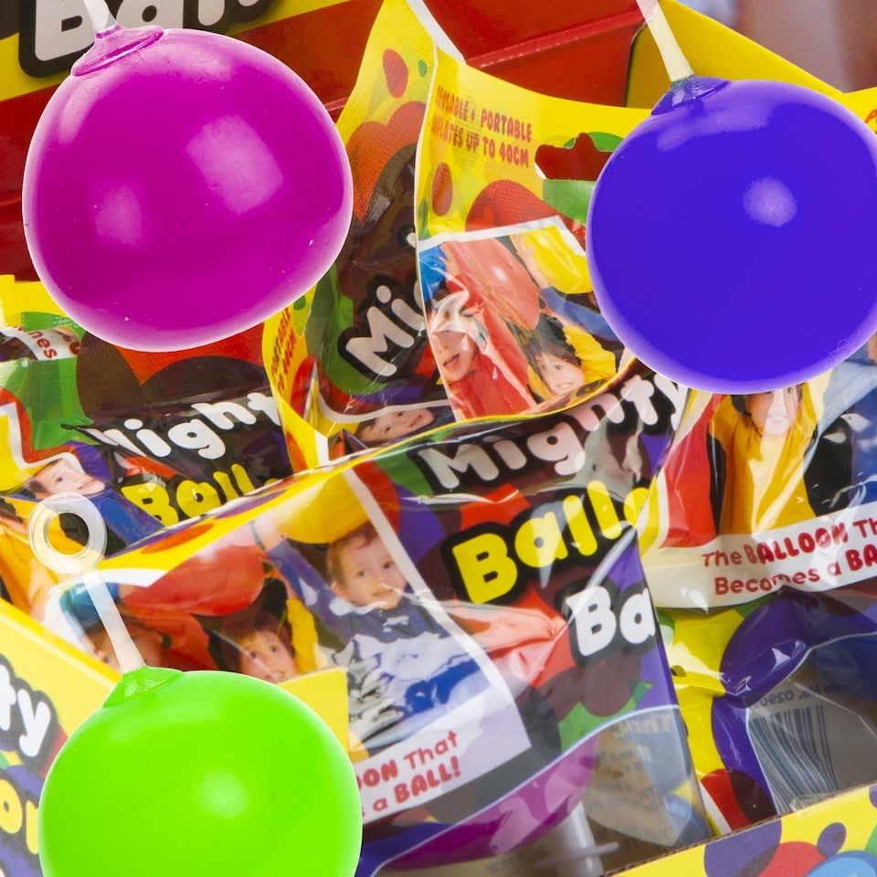 image 1 of PMS Inflatable Mighty Balloon Balls Assorted Colours 12-Pack