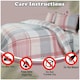 image 3 of VELVETIO Waverly Check Duvet Cover Set Reversible Polycotton Easy Care Beddings Pink | Blush Pink | Double