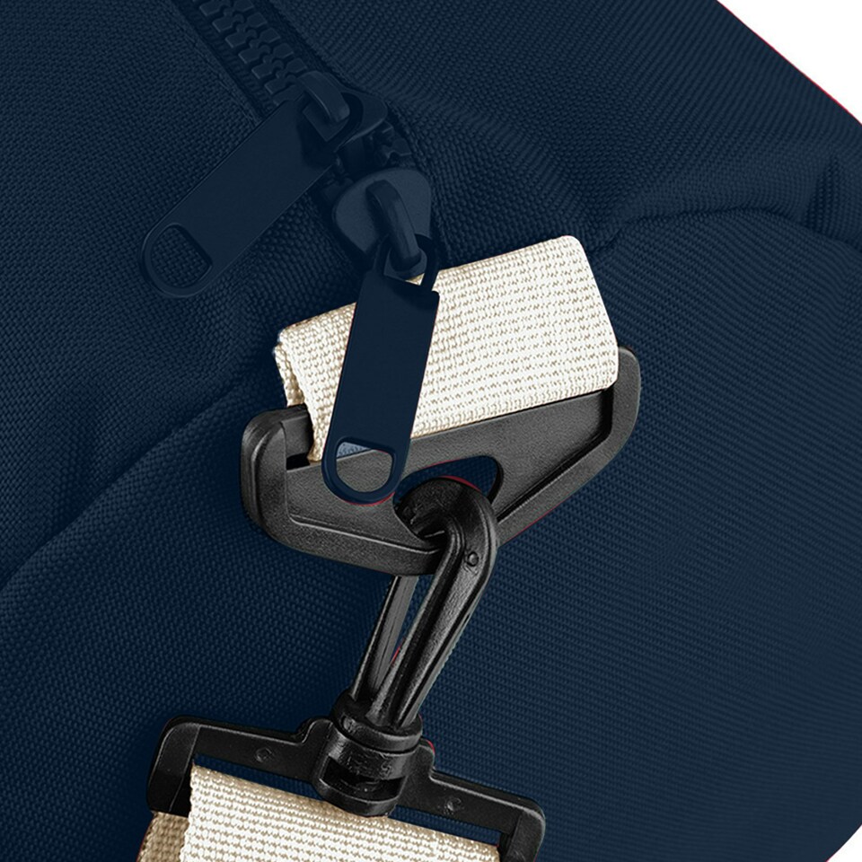 image 1 of Bagbase Mini Barrel Shoulder Bag - French Navy/Off White - One Size Blue
