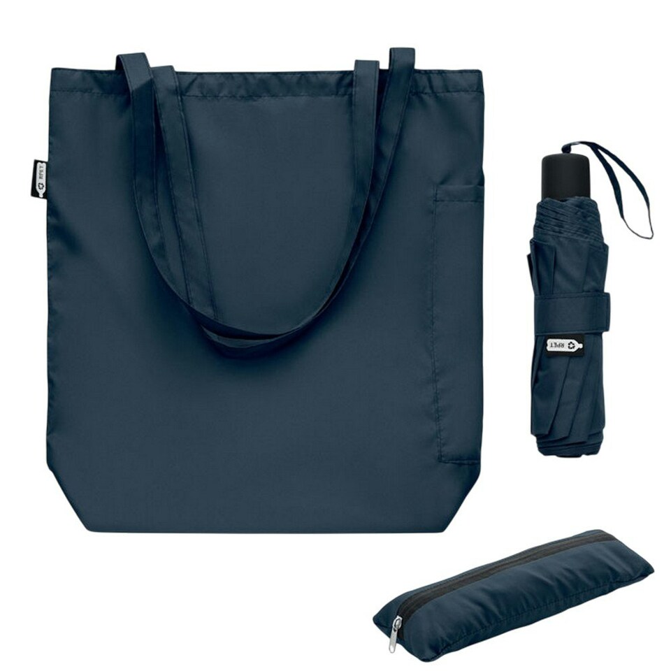 MidOcean Seattle RPET Folding Umbrella Set - Blue - One Size Blue