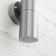 image 2 of ValueLights Pair of Silver Outdoor Wall Up-Down Light with 5W Warm White Bulb