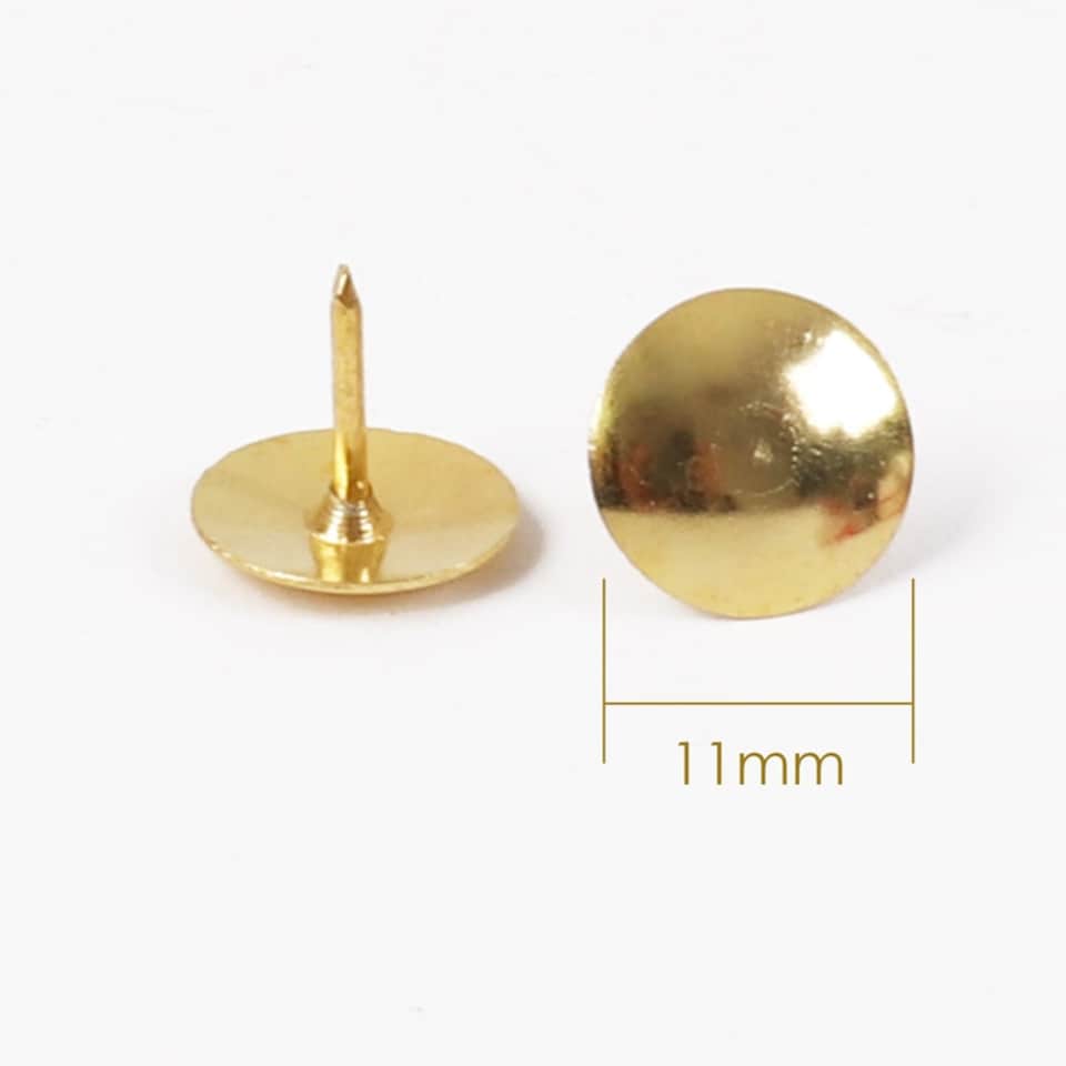 image 1 of Pack of 50 Golden Thumb Tack Push Pins