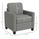 image 3 of HOMCOM Modern Accent Chair with Spring Cushion, Back Pillow, Grey Grey
