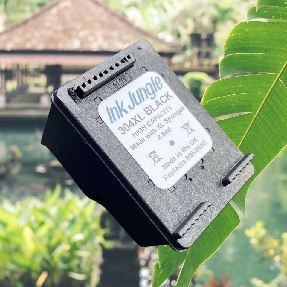 image 1 of 2x Ink Jungle 304XL Black Refilled Ink Cartridges - Replaces HP 304XL Black