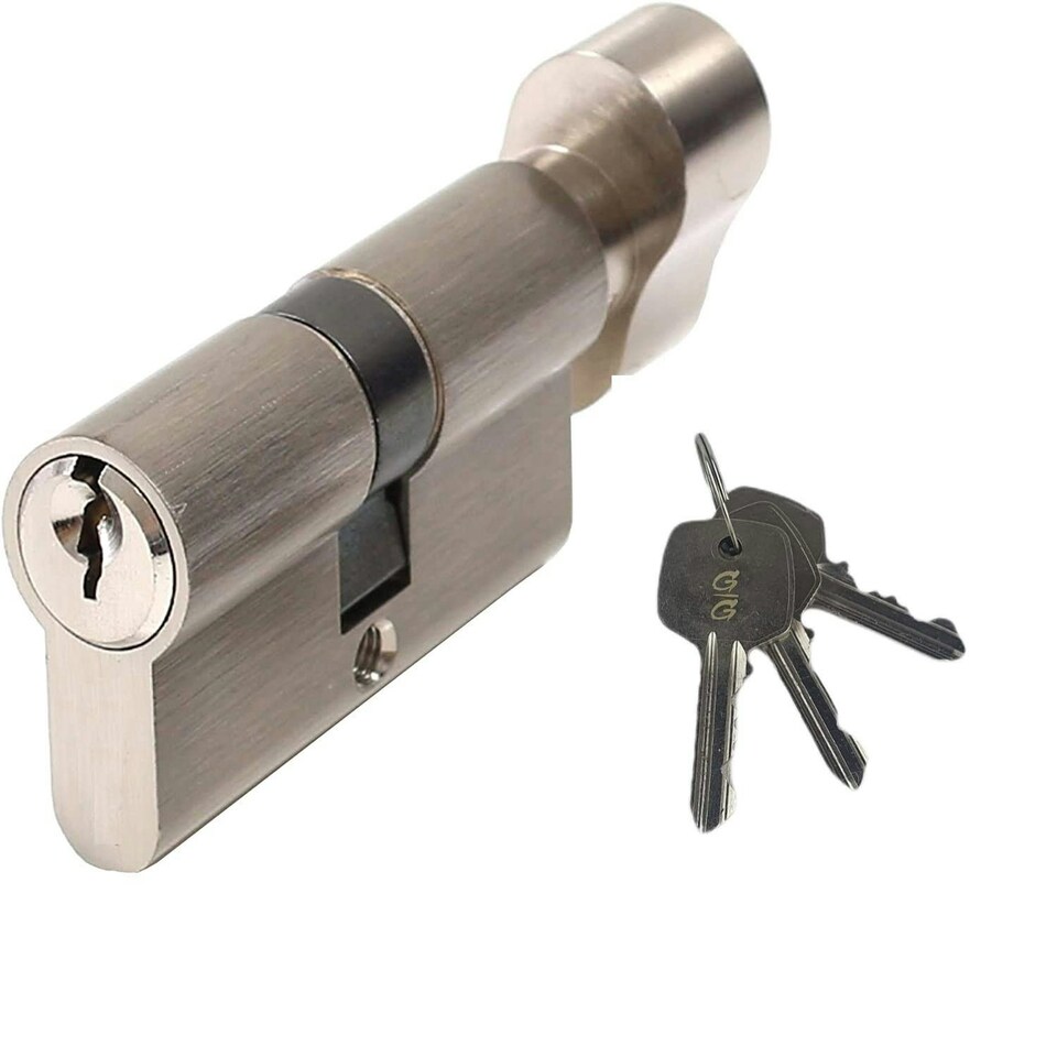 image 1 of Golden Grace Cadenza Design Bathroom Door Handles in Polished Chrome Finish with 64mm Bathroom Lock Set Grey