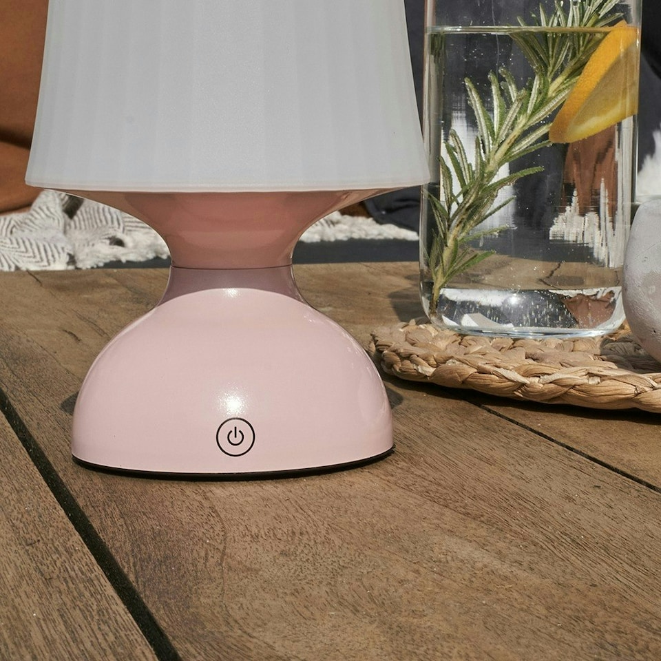 image 1 of ValueLights Colmar Pink Outdoor Table Lamp