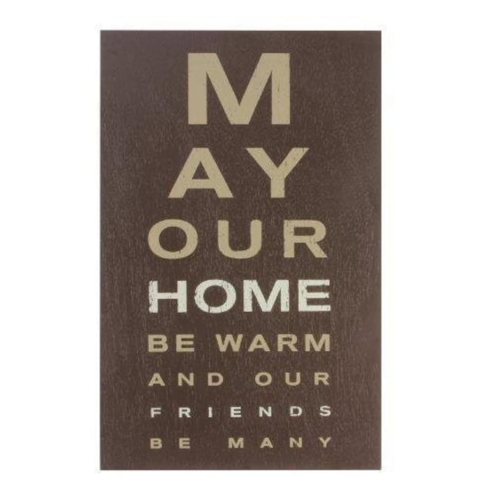 image 1 of New View Eye Chart Plaque - May Your Home be warm & Friends