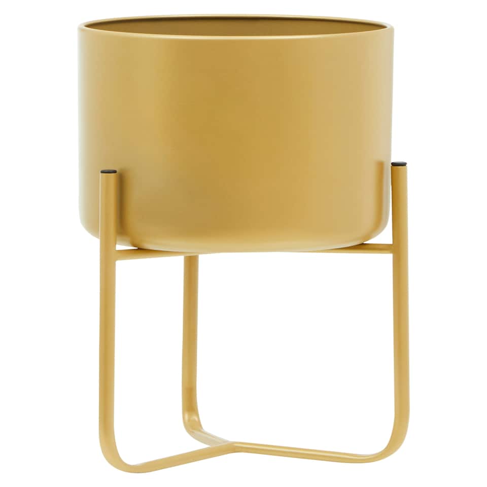 image 1 of Avento Small Gold Finish Floor Planter Gold