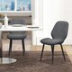 image 2 of HOMCOM Dining Chairs Set of 2 Upholstered Kitchen Chairs w/ Metal Legs Grey