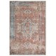 image 1 of KUKOON Terracotta Distressed Aztec Geometric Non Slip Washable Low Pile Rug 80cm x 150cm | Orange