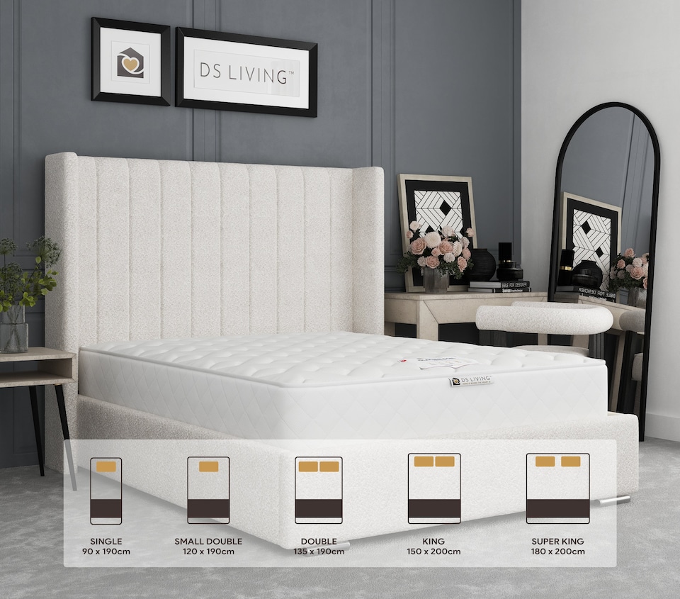 image 1 of Bliss Medium Gel Glacier Spring Mattress | Grey