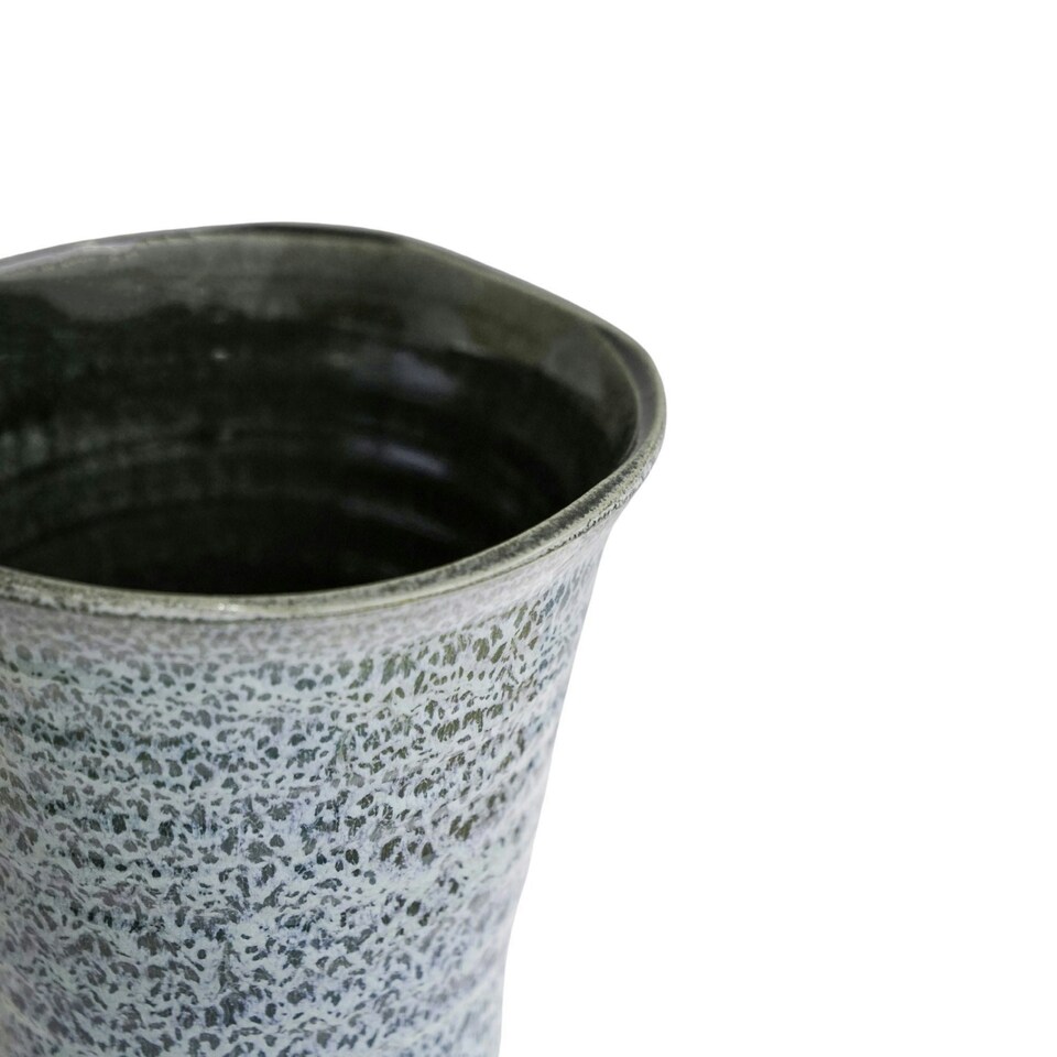 image 1 of Vallo Reactive Glaze Tapered Planter Cream