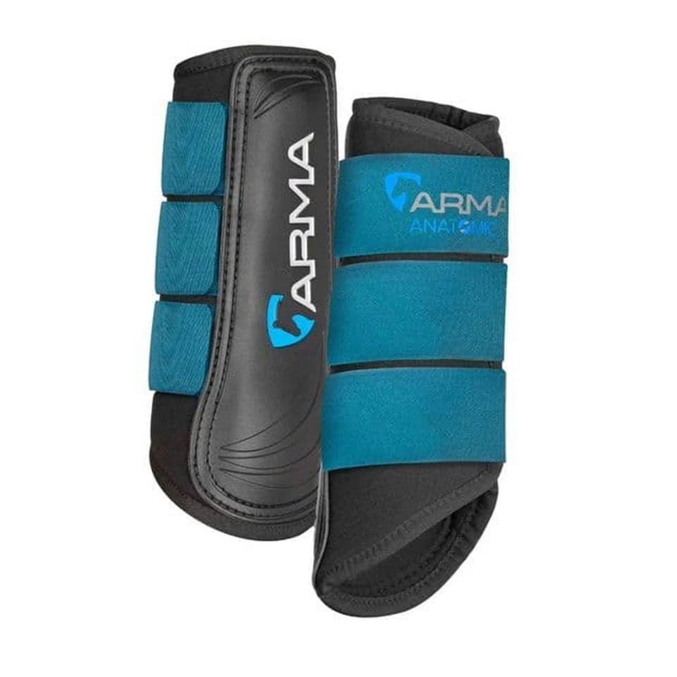 image 1 of ARMA Neoprene Horse Brushing Boots - Ocean Blue - Small Pony