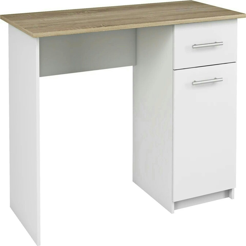 image 1 of Computer Desk Mix Sonoma Oak - White (1 box) White