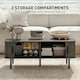 image 5 of HOMCOM Coffee Table with Storage and Sliding Doors for Living Room Grey