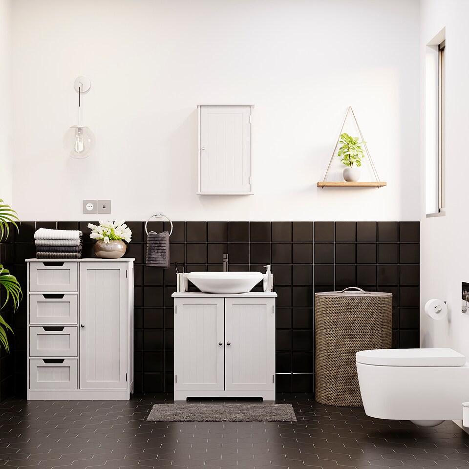 image 1 of Bath Vida Priano 1 Door Wall Mounted Bathroom Cabinet, White