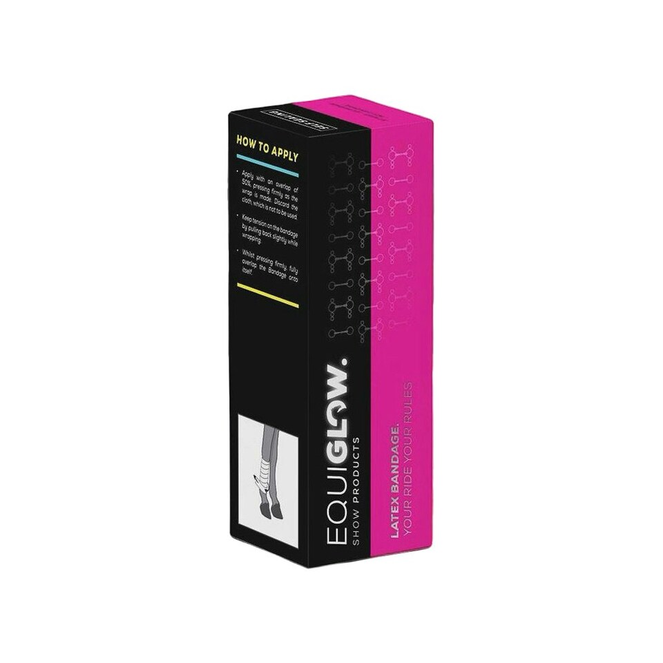 Equiglow Latex Horse Bandages - White - 90cm x 3.5cm