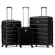 image 1 of Flight Knight Suitcase Set, Large Suitcase, Extra Large Suitcase, Cabin Suitcase 55x40x20cm - 60+ Airlines Approved - EasyJet, Jet2, Ryanair Priority Carry On | Black | Black | Large