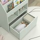 image 8 of HOMCOM Kids Bookcase, Toy Box w/ Storage Drawer, Wheels for Bedroom - Pink 
