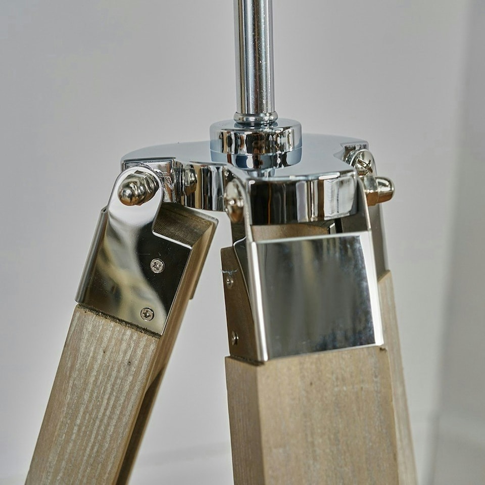 image 1 of ValueLights Clipper Brown Floor Lamp With Grey Shade