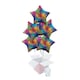 image 1 of Rainbow Iridescent Star Foil Helium Balloon Bouquet - 5 Inflated Balloons In A Box Multi