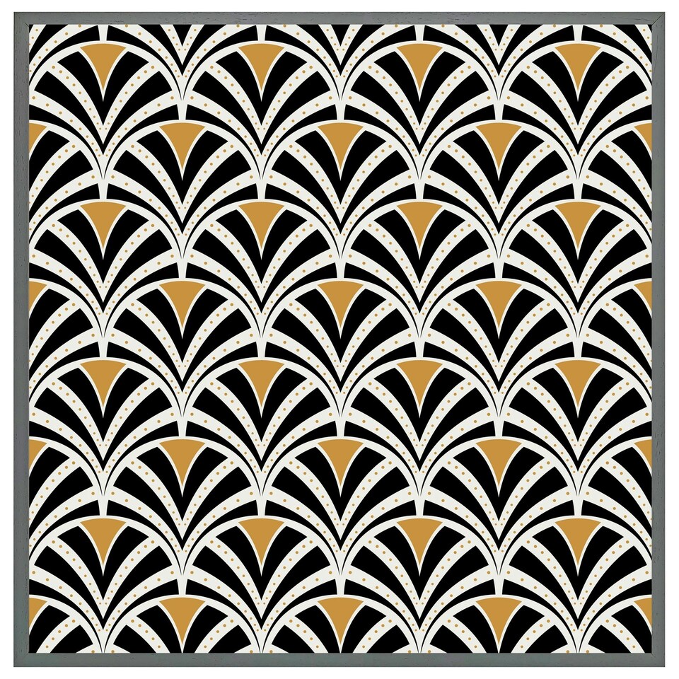 image 1 of Black & gold shells geometric (Picture Frame) Brown | XS