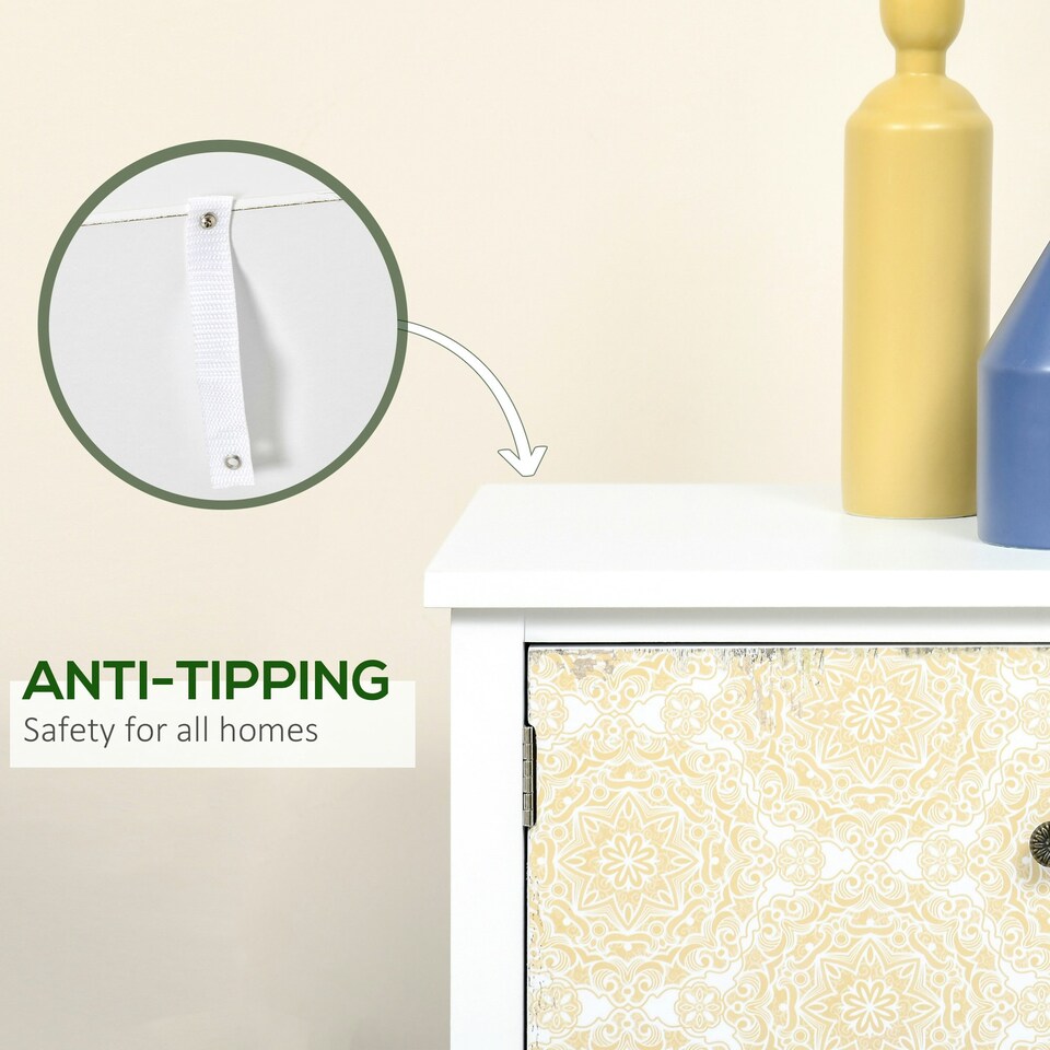 image 1 of HOMCOM 5 Drawer Table Multi-purpose Storage Chest Sideboard Retro Style Entryway