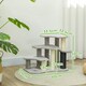 image 7 of PawHut Dog Cat Stairs Pet Steps for Bed Sofa with Scratching Post Light Grey